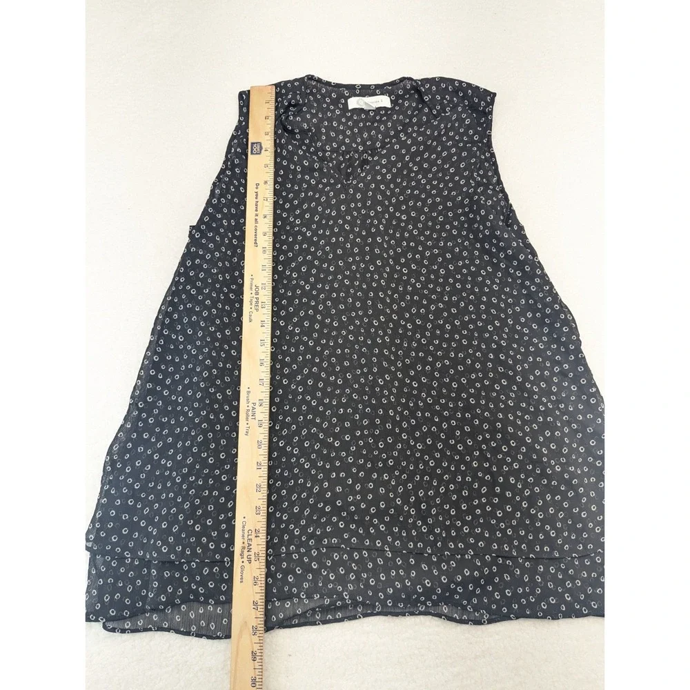 Cristina B‎ Double Layer Sleeveless Blouse Womens Black and White L - Picture 3 of 6